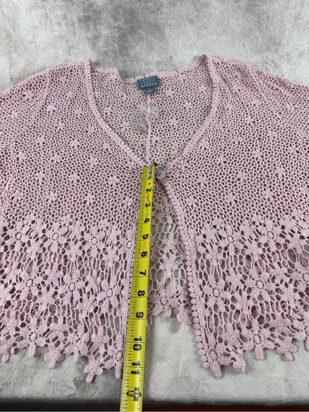 Rabbit Rabbit Rabbit Dusty Pink Crochet Open-Front Cardigan 1x - Picture 8 of 13